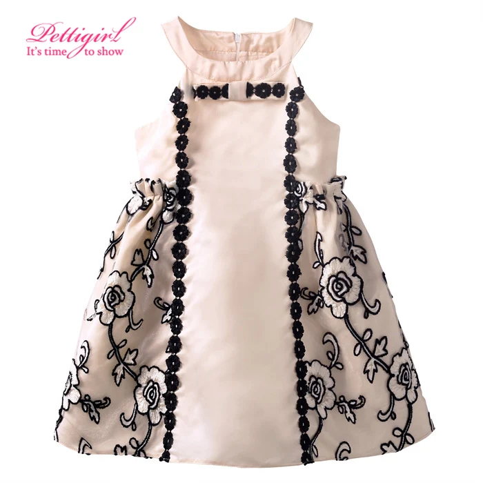 2016 Newest Pettigirl Kids font b Design b font Flower Pattern Princess Girl Summer Dress Retail