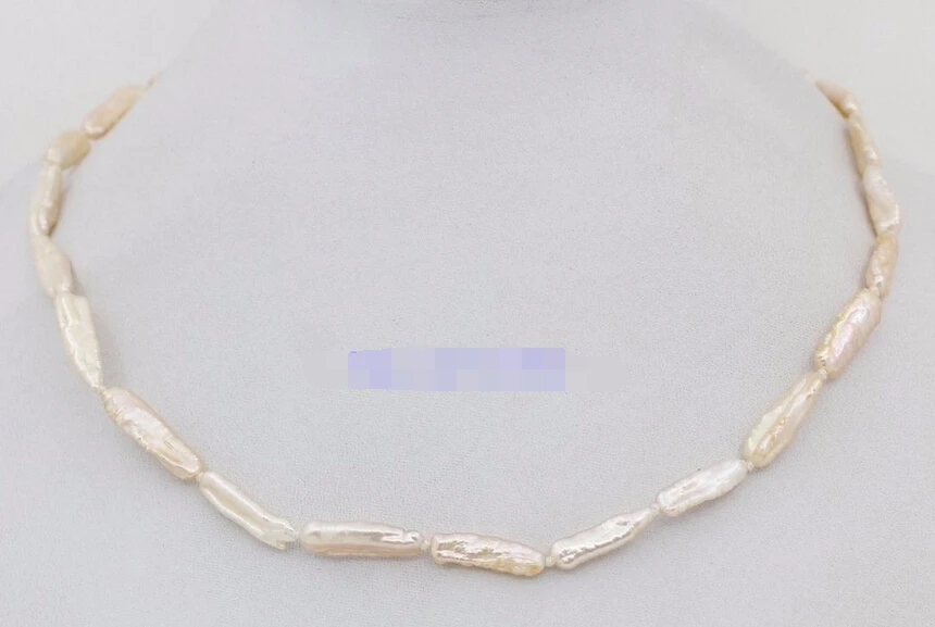 

08151 natural pink baroque keshi pearl stone handmade necklace 18" inches