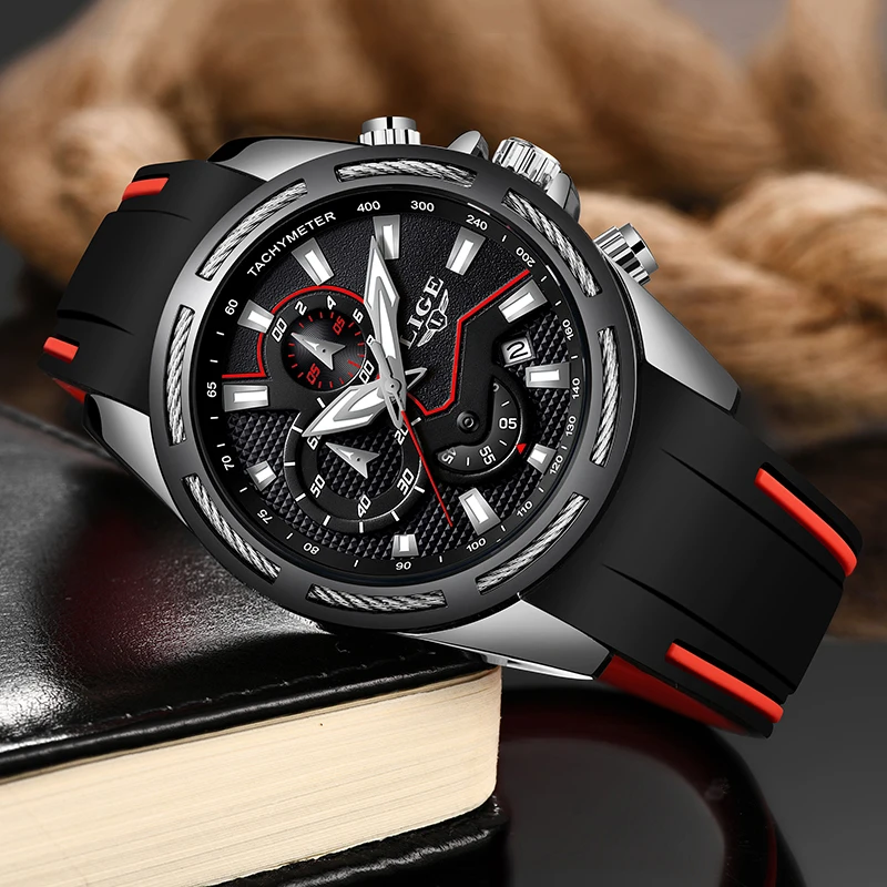  Relogio Masculino LIGE New Sport Watch Men Fashion Brand Luxury Waterproof Military Mens Wristwatch