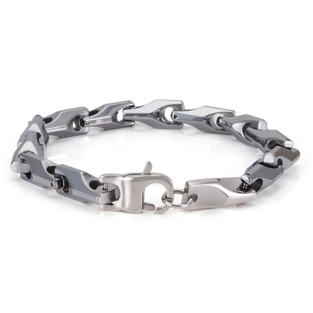 Wollet ювелирные изделия Вольфрам браслет для мужчин женщин серебряный цвет без покрытия простой дизайн звено цепи