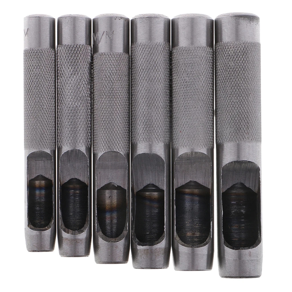 

6 Pieces Heavy Duty Leather Hollow Hole Punch Set 9mm 10mm 11mm 12mm 13mm 14mm