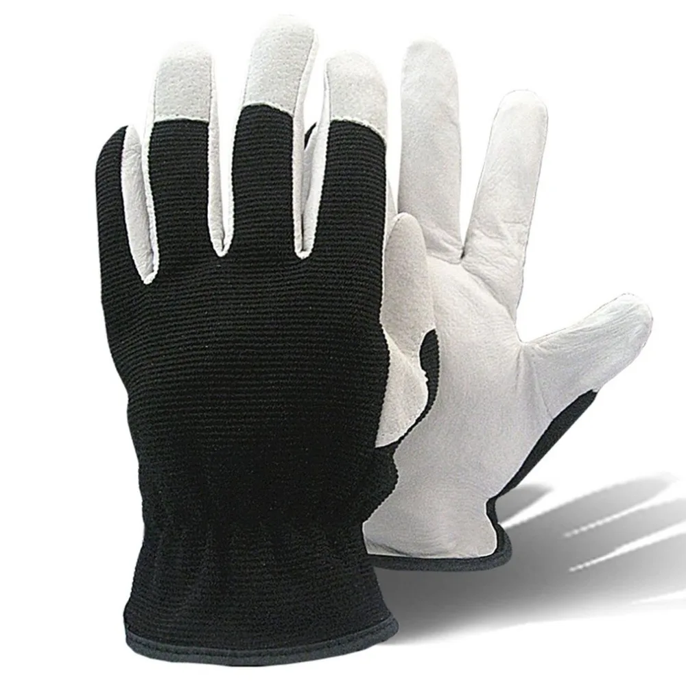 

Breathable Non-Slip Pigskin Working Gloves Oil Resistant Green Gardening Safety Gloves M L XL Wholesale
