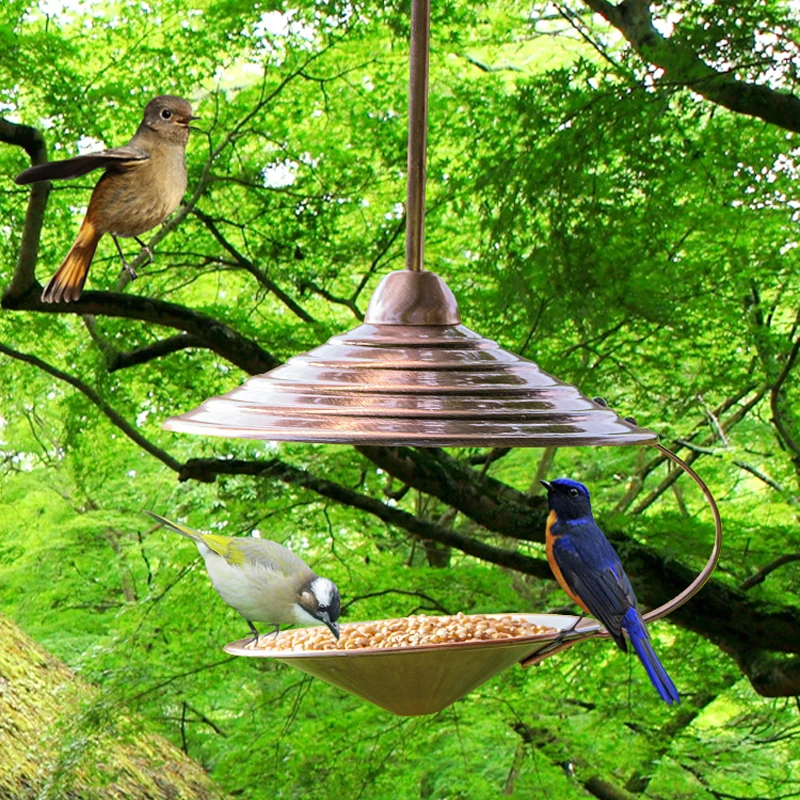 Outdoor Metal Bird Feeder Bird Perch Decoration Hanging Wild Bird Seed