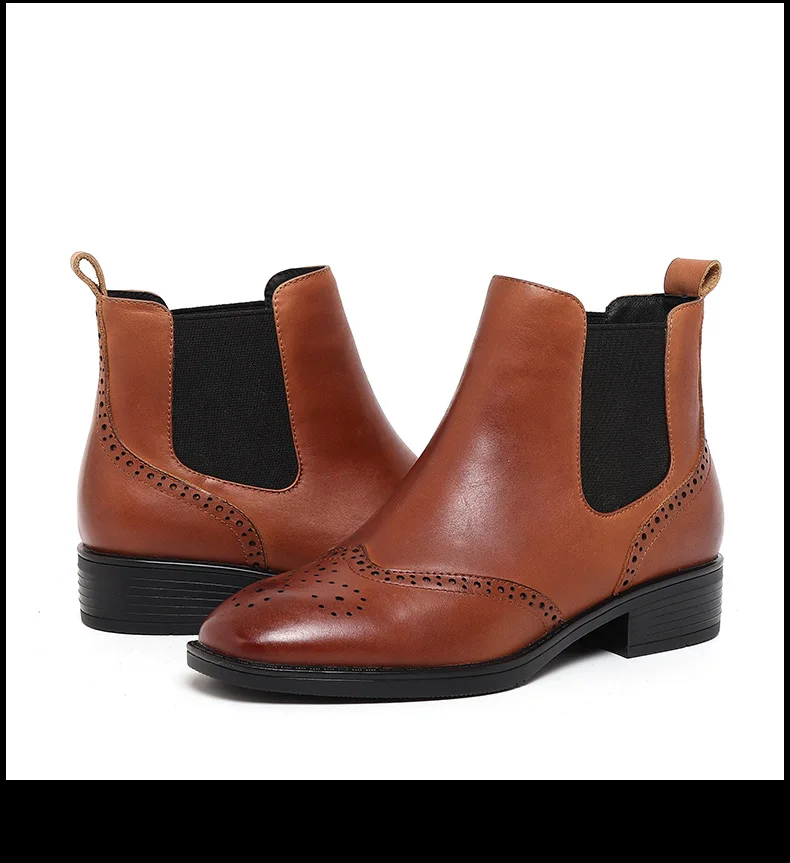 Flash Deal MYCOLEN New Chelsea Boots Women Shoes Comfortable Round Toe Thick Heels Shoes Band Fashion Solid Slip-on Ankle Boots Waterproof 4