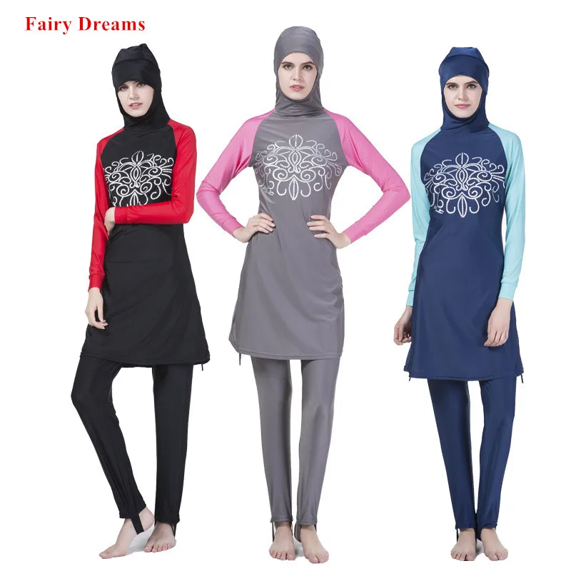 

Muslim Swimwear swimming clothes Islamic Women Modest Hijab Plus Size Burkinis Wear Bathing Suit Beach Full Coverage Swimsuit