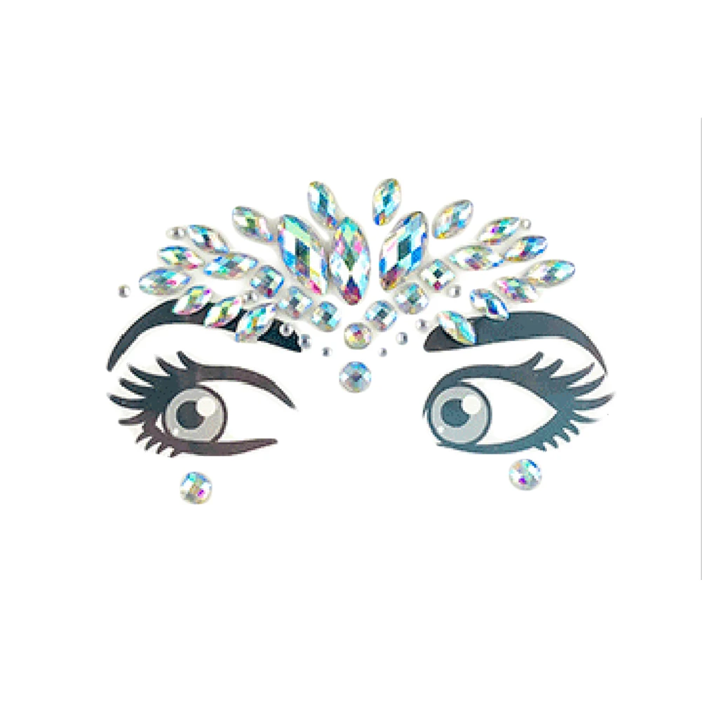 3D кристаллическая наклейка для лица с бриллиантами праздничные вечерние украшения для лица DIY Временная татуировка акриловая полимерная мозаика блеск для тела наклейка