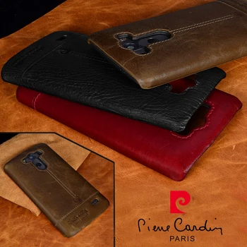 

Pierre Cardin Genuine leather case For LG G5 G7 ThinQ V20 luxury Classic Anti fall phone back cover Free shipping