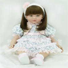 22 inch 55 cm Silicone baby reborn dolls lifelike doll reborn babies toys Lovely Flower skirt