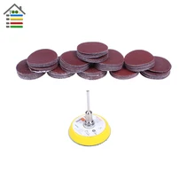 100PC 50mm Sander Disc Sanding Disk 40-400 Grit Paper with 2 inch Abrasive Polish Pad Plate fit Dremel 4000 Electric Grinder