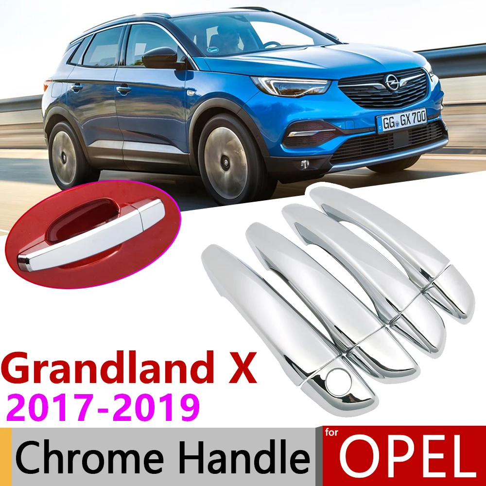 Для Opel Vauxhall Grandland X~ Роскошная хромированная внешняя дверная ручка крышка наклейки на автомобиль отделка Набор