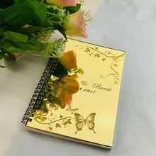 Персонализированные обложки альбома зеркальные Гостевая книга альбом акриловые зеркальные заселенные вечерние книги подарок на заказ монограмма гостевые книги