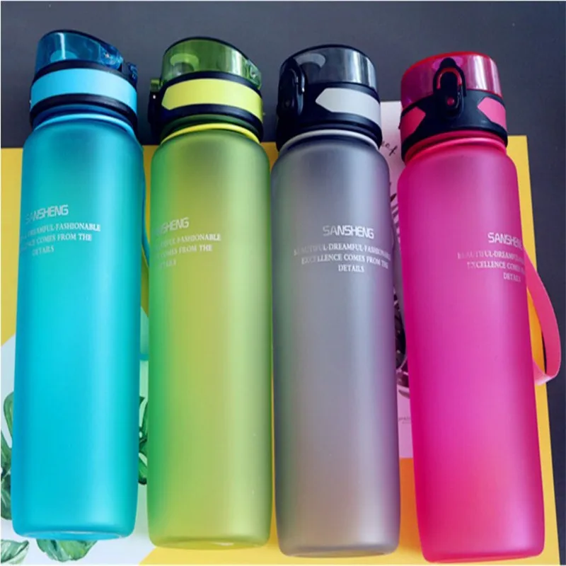 900ML Sports Portable Frosted Cup 4 Styles Water Bottles Portable Kettle Outdoor Sports Water