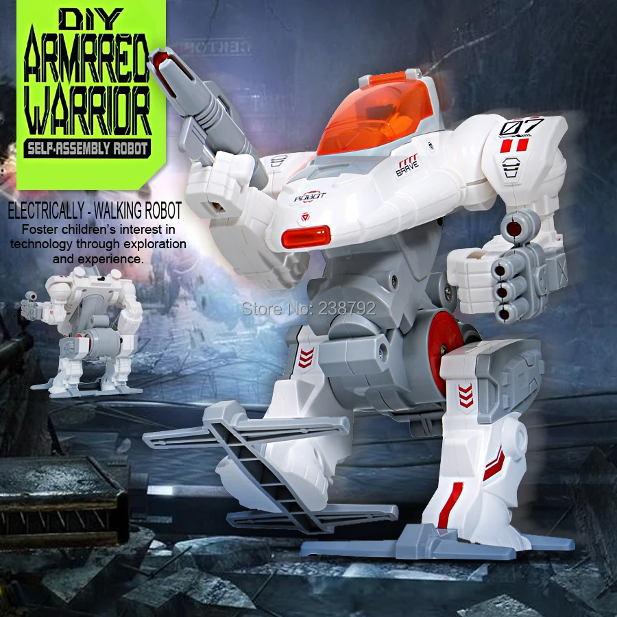 

DIY Self-Assembly Armrred Warrior electrically-walking robot,robot model science kit educational electric experiment toy for kid