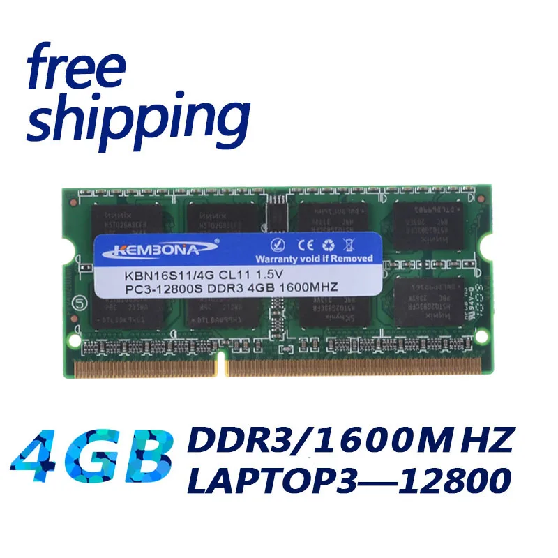 Ноутбук KEMBONA с напряжением 1,5 В/ноутбук DDR3 4 Гб 1600 МГц PC3-12800/DDR3 1600 МГц PC3 12800 без ECC 4 Гб SO-DIMM Ram Memoria