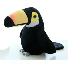 Плюшевая электрическая игрушка ворона копия повторный звук электронная черная птица с желтой губой радужные Красочные Крылья попугай для детей