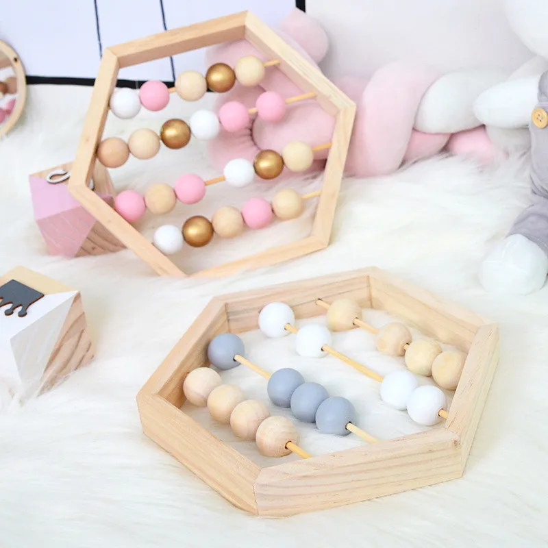 

Nordic Style Natural Wooden Abacus With Beads Craft Baby Early Learning Educational Toys Scandinavian Style Baby Room Decor