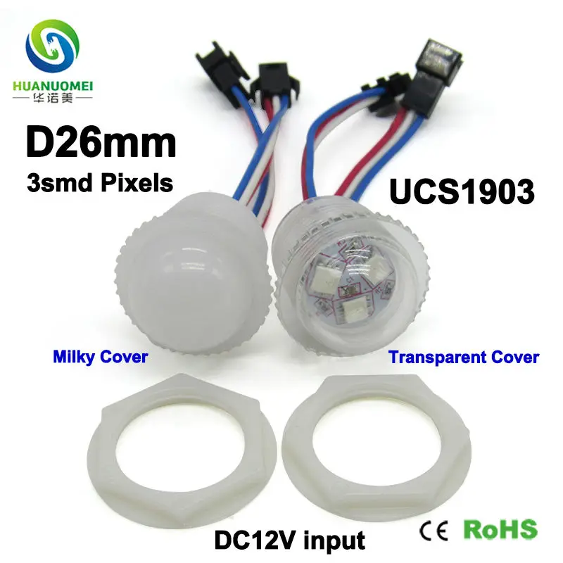 Цифровой ucs1903 26 мм 3smd rgb светодиодный пиксельный модуль 12 В Водонепроницаемый 5050