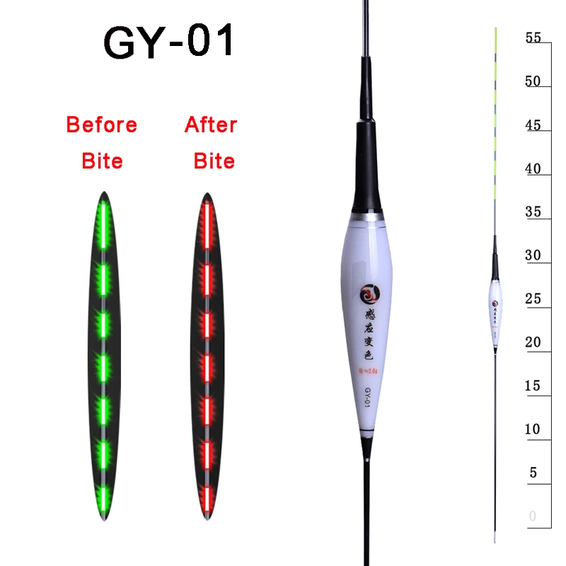 Умные световые поплавки для рыбалки, датчик силы тяжести, светодиодный, электрические светящиеся поплавки, рыболовные снасти CR425, аккумулятор - Color: GY-01