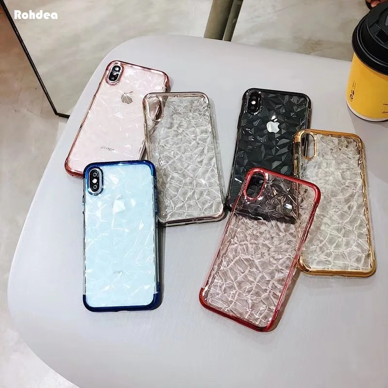 ROHDEA роскошный iphoneXs max 3D ультра тонкий Алмазный чехол для iphone6 7 8 plus X Xr Мягкий