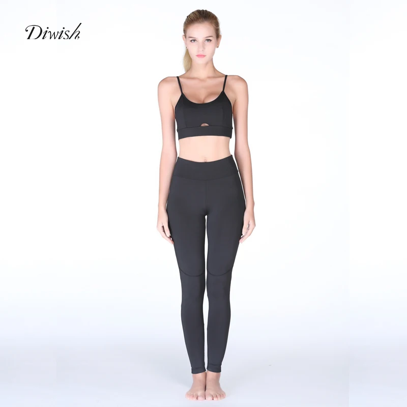 

Diwish Women Sport Suit Sexy Yoga Set Auti Pilling Breathable Quick Dry Gym Set 2 Piece Super Stretch Leggings Fitness Set Women