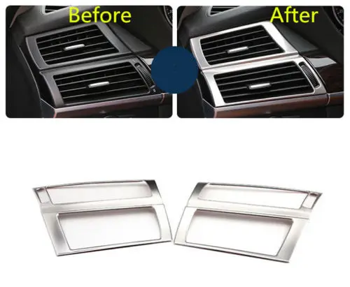 

For BMW X5 E70 2008 2009 2010 2011 2012 2013 StainlessInner Side Air Condition Vent Outlet Cover Trims 2pcs
