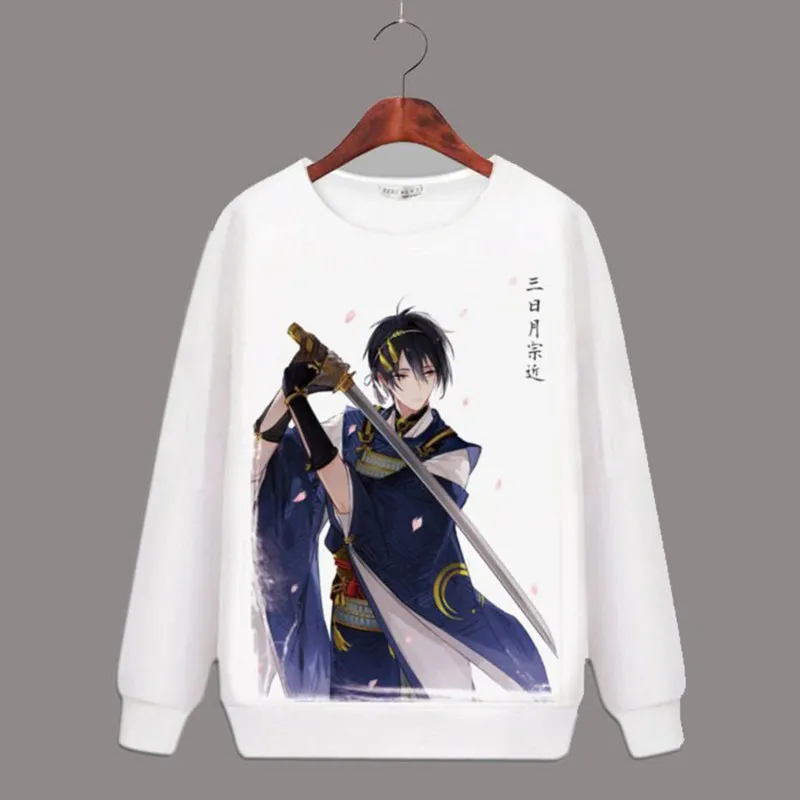 

Games Touken Ranbu Mikazuki Munechika Printed Hoodie Unisex Long Sleeve Hip Hop Fleece Tops Hoody Sweatshirts for Autumn