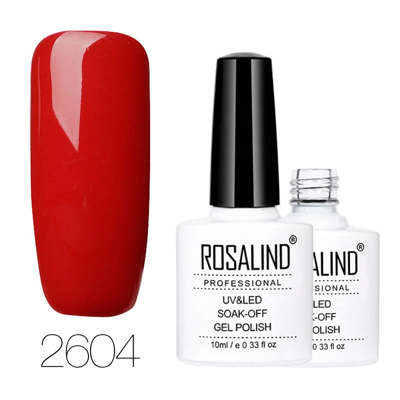 ROSALIND гель 1S 10 мл цветная серия лак для ногтей Полупостоянный лак для ногтей для УФ-и светодиодной лампы впитывающий гель лак для ногтей - Цвет: 2604