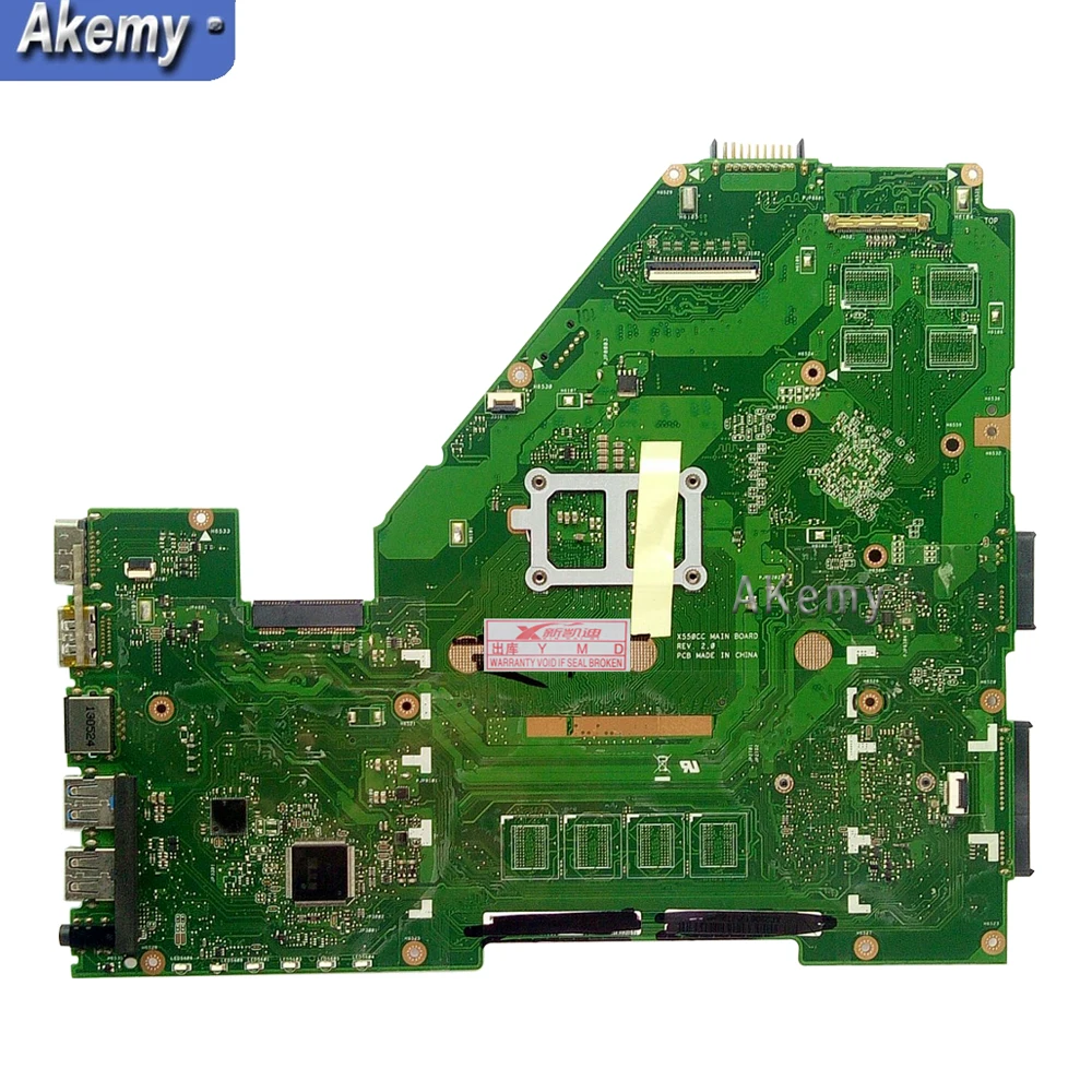 Akemy X550CA материнская плата для ноутбука ASUS X550CA X550CC X550CL R510C Y581C X550C X550 Тесты оригинальная материнская плата 2117U Процессор