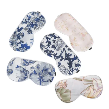 

Soft Eye Sleep Mask Fashion Chinese Style Creative Sleeping Flower Silk Mask Eyepatch For Travel Relaxing Sleeping
