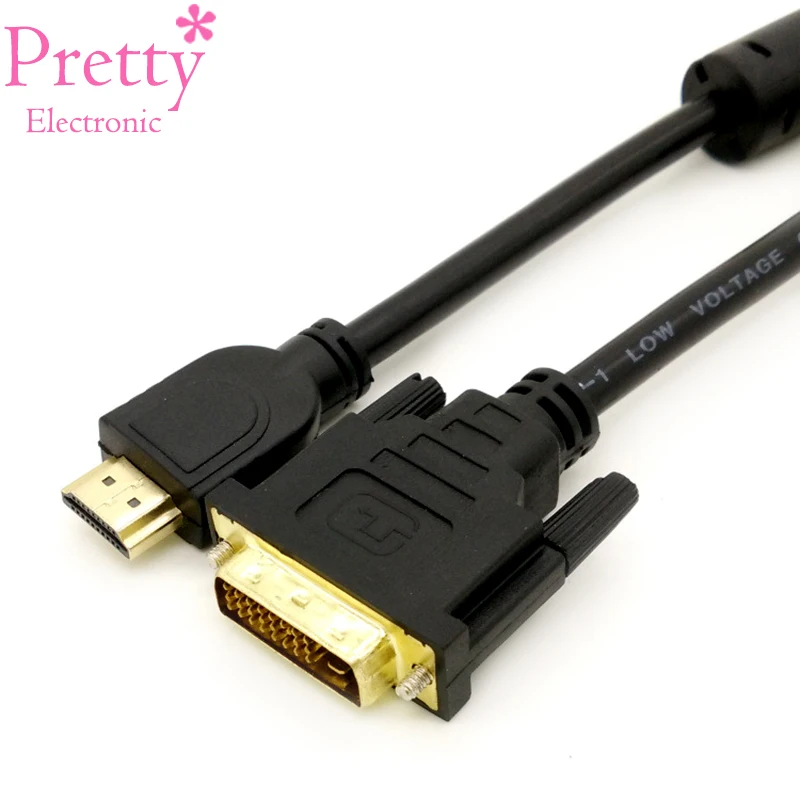 High Speed HDMI to DVI 24 + 1 pin Male to Male Adapter Converter hdmi 3D cable 1080P to Computer XBOX DVD HDTV LCD Cable