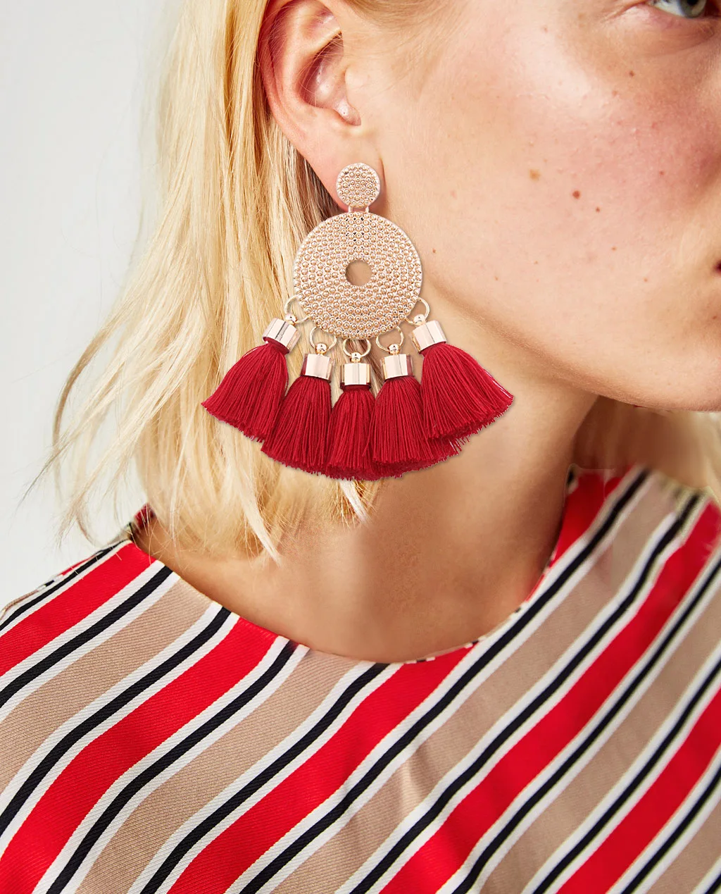Pendientes flecos Boho серьги кисточкой Серьги oorbellen Brinco Brincos ручной работы чешского долго