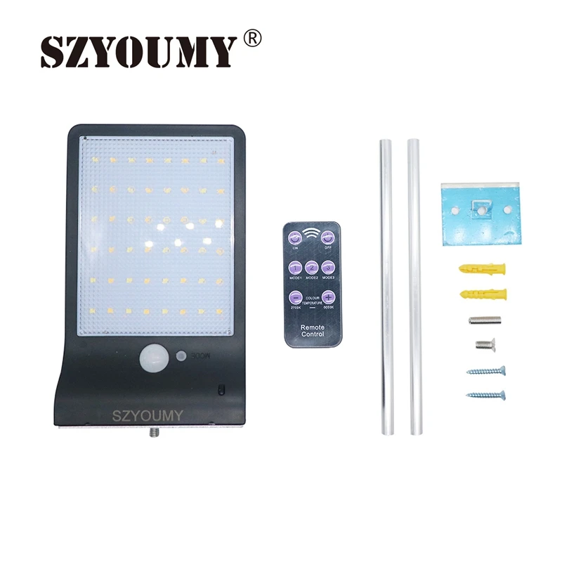 

SZYOUMY Upgraded 48 leds Solar Light Color Adjustable With Controller Three Modes Waterproof Lamp Lights For Outdoor Garden Lamp