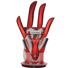 Heißer Druck Hochwertige Mode Druck Obst Gemüse Keramik Messer 3 “4” 5 “6” zoll Keramikmesser + Peeler + Block