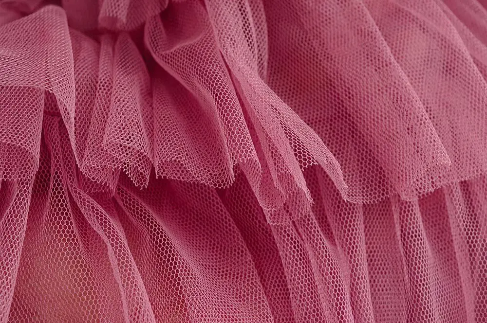 Милое розовое Тюлевое платье для женщин, Каскадное плиссированное платье с открытыми плечами и лямкой на шее, без рукавов, летнее повседневное милое Сетчатое мини-платье vestidos