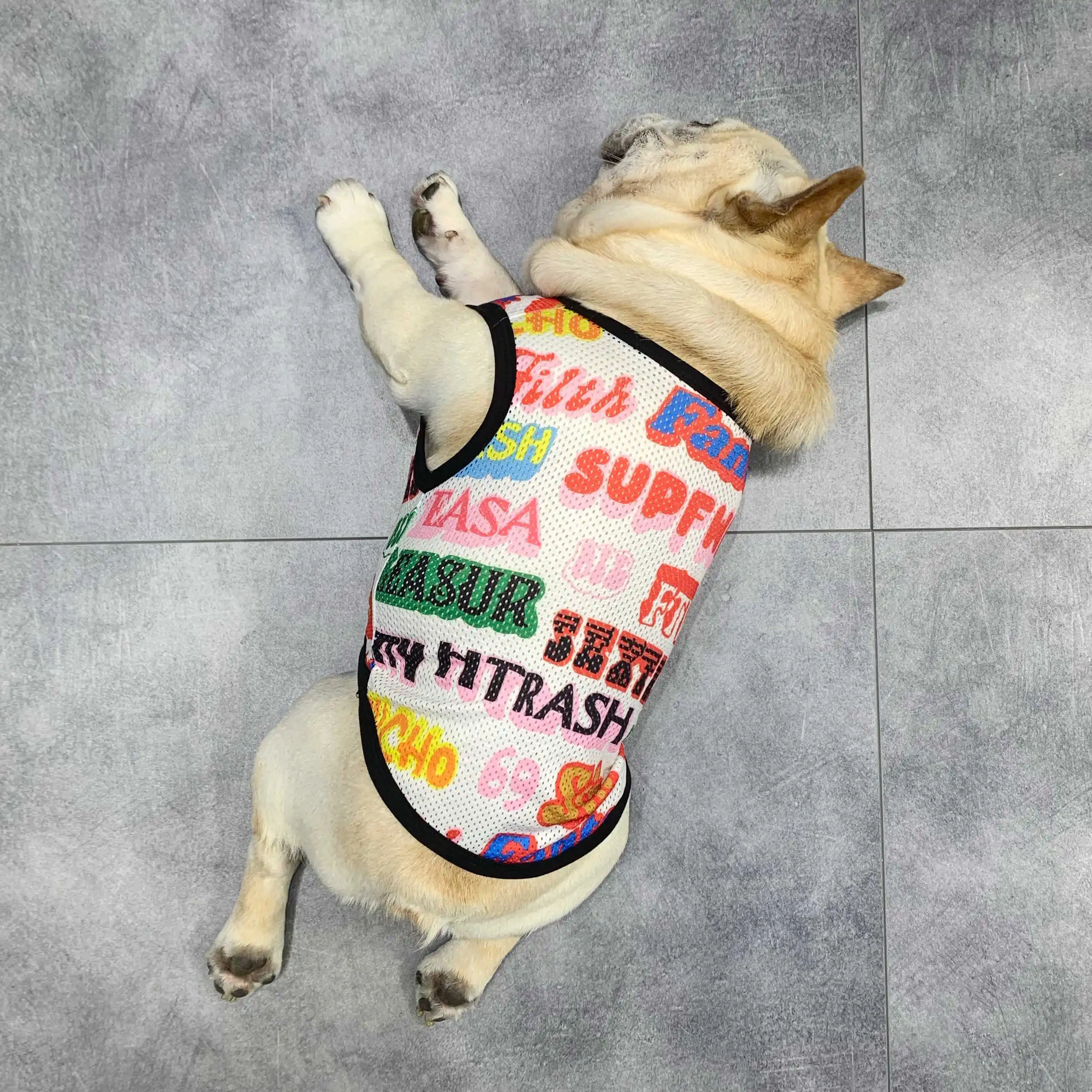 

Pet Dog Vest French Bulldog Summer Thin Clothes Medium And Small Octagonal Tide Brand Clothing