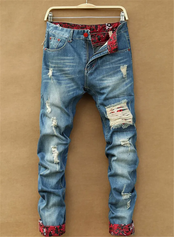 2015 Harem Men's Personality Designer Brand Jeans Men Ripped Jeans Male ...