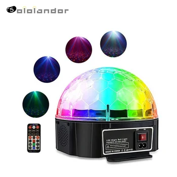 

DMX512 RGB Premium Sound Control Stage Light LED 27W 9LEDS RGB Magic Crystal Ball Lamp Disco Light Laser Wedding home Party lase