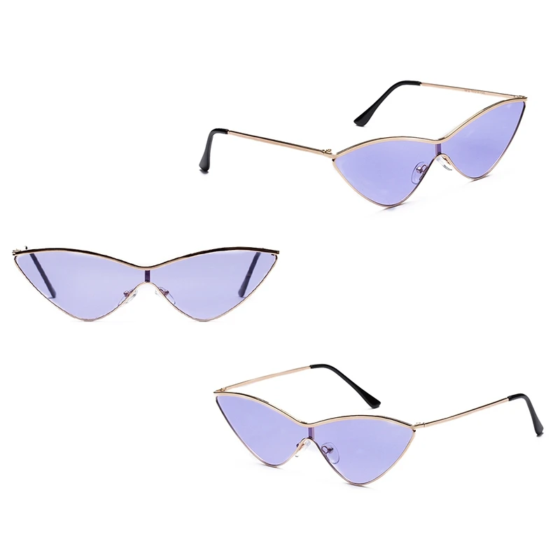 Милые сексуальные женские солнцезащитные очки кошачий глаз Женская металлическая рамка треугольник Винтажные Солнцезащитные очки для женщин Uv400