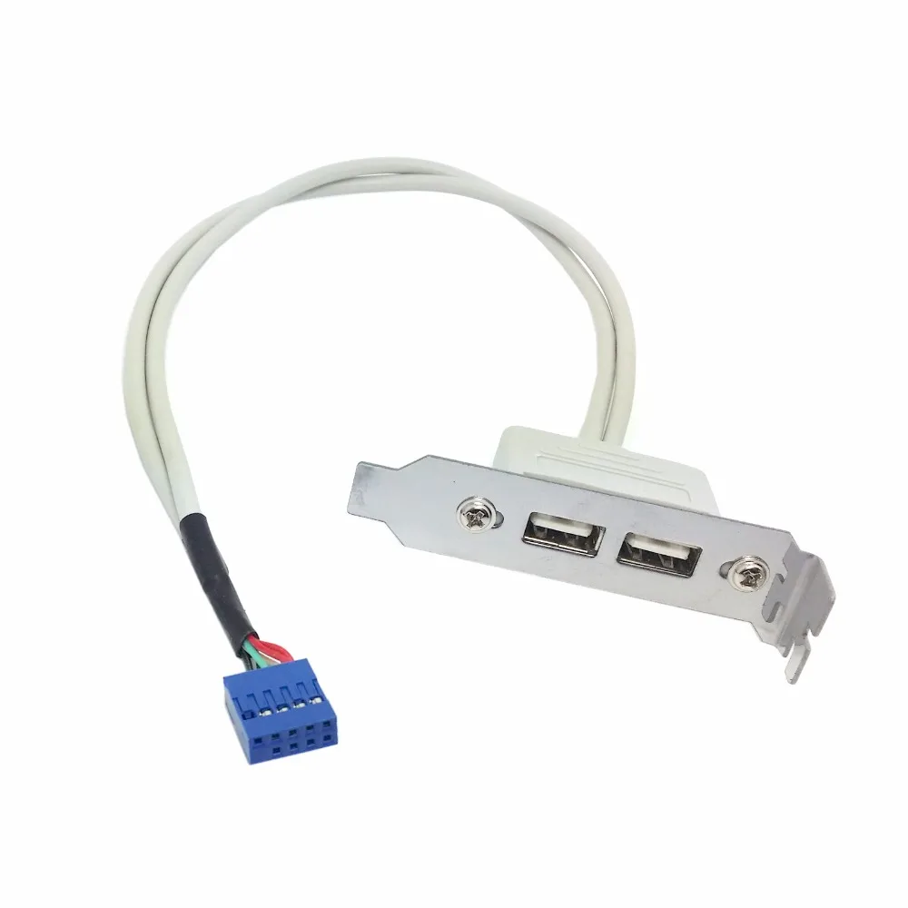 CY низкопрофильный высота 8 см USB 2 0 Женская Задняя панель для материнской платы 9