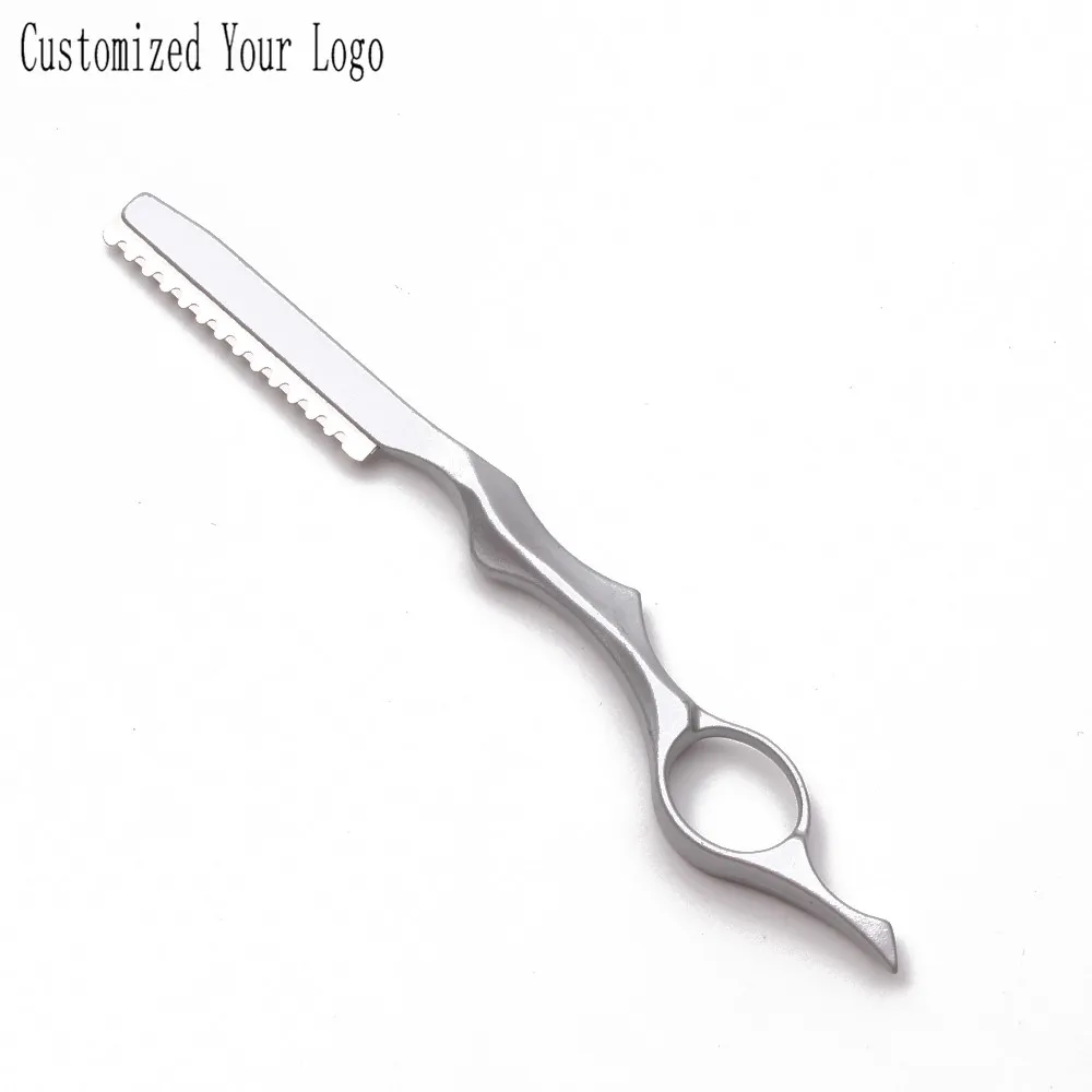 10 шт. 17,5 см настроить логотип Профессиональные Sharp Парикмахерская лезвия бритвы для волос Cut Резак Ножи для похудения салон Стайлинг