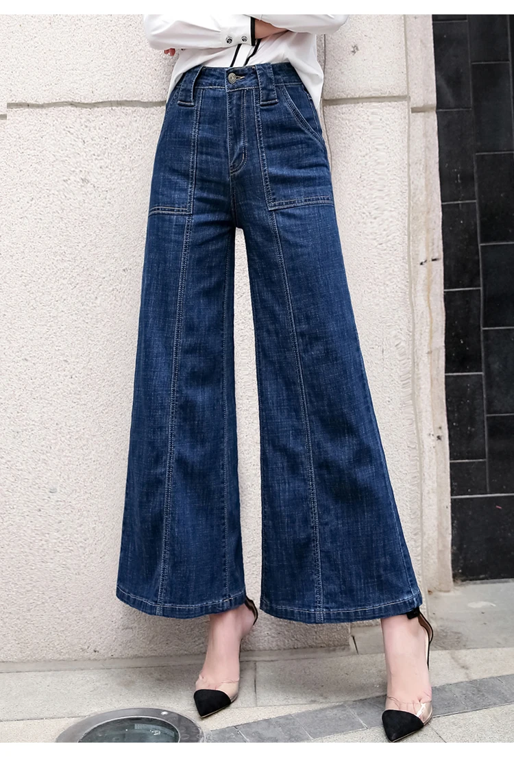 Винтажные Синие Джинсы бойфренда для женщин весна Высокая талия повседневные Большие размеры женские широкие винтажные женские джинсы