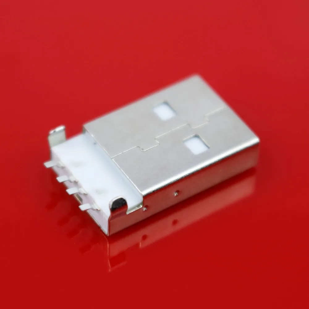 YuXi 4Pin USB 2 0 штекер типа A PCB разъем 180 градусов SMT SMD мужские разъемы белый/черный| |