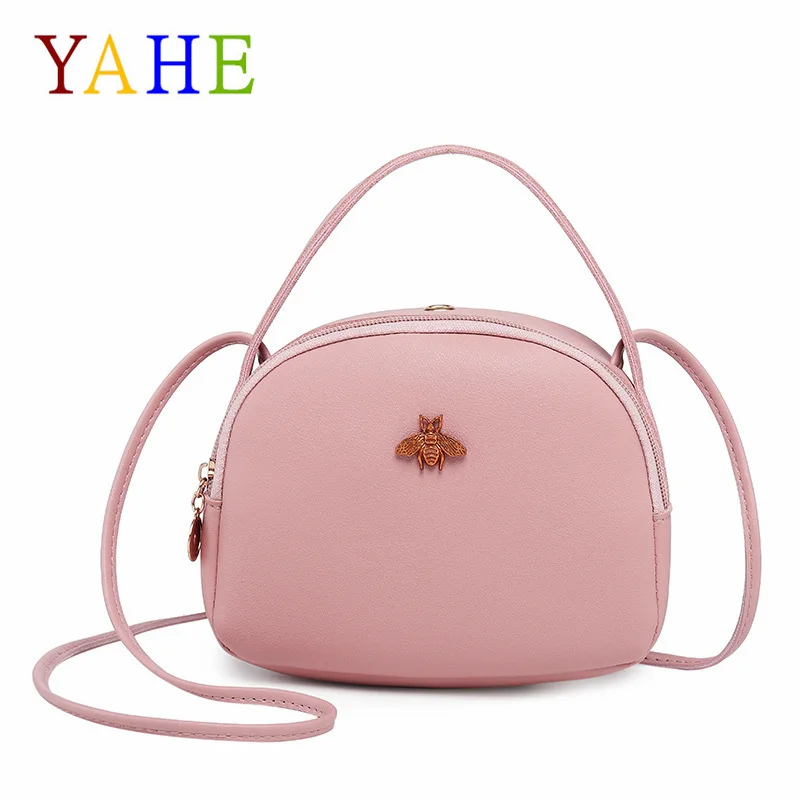 

YAHE Small Cross Over Shoulder Bags Women Soft Leather Crossbody Sling Handbags Fashion Vintage Bee Messenger Pouch For Ladies