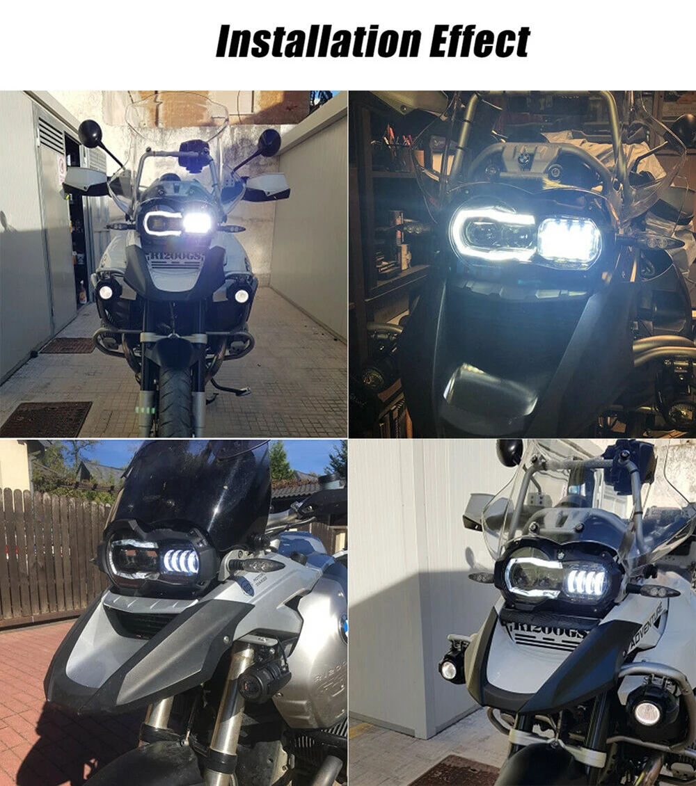 Светодиодные фары для мотоциклов проектор для BMW R1200GS 2004-2012 R 1200GS ADV Adventure 2005-2013 мотоциклетные лампы в сборе
