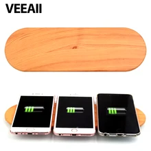 VEEAII горячая Распродажа Qi 10 Вт 9V1A низкотемпературная технология iphone 8, беспроводное зарядное устройство с 3 катушками для быстрой зарядки с тремя зонами