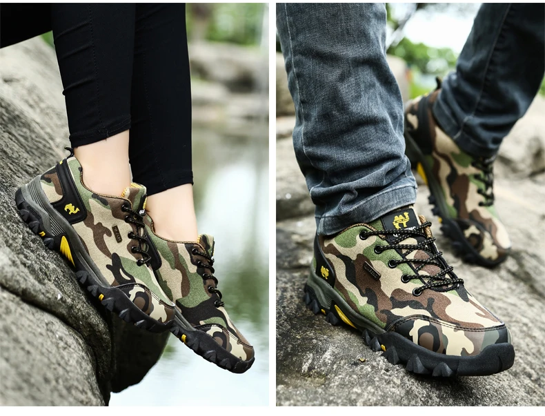 Мужская и женская уличная спортивная походная обувь, модная пара армейских камуфляжных треккинговых ботинок, износостойкая повседневная обувь для альпинизма