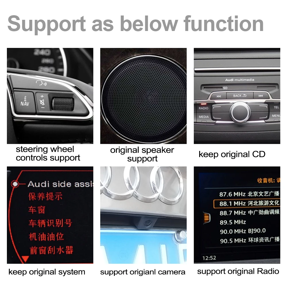 Cheap 8 inch Andrid 7.0 up Car Multimedia Player For Audi Q3 8V 2011~2018 MMI radio gps Navi Map WiFi original style Bletooth 2