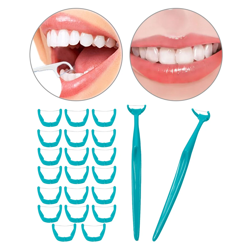 

Y&W&F Diaposal Dental Floss Interdental Brush Teeth Stick Tooth Picks with 20pcs Floss Heads Interdental Floss for Teeth Cleaner