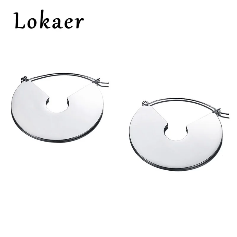 Lokaer, винтажные серьги-кольца, матовый круг цвет золотой, серьги для женщин, длинные серьги, ювелирные изделия Brinco E18235