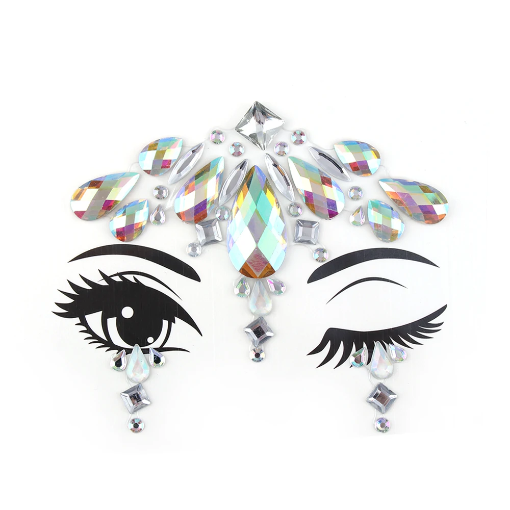 DIY Temporary Face Tattoo Stickers Face Gems Rhinestone Adhesive Face Stickers Festival Fancy